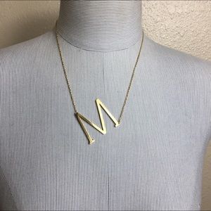 New gold “M” plated necklace